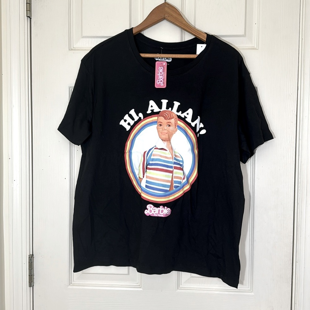 BARBIE Movie Hi, Allan Graphic T-Shirt Black Size Large